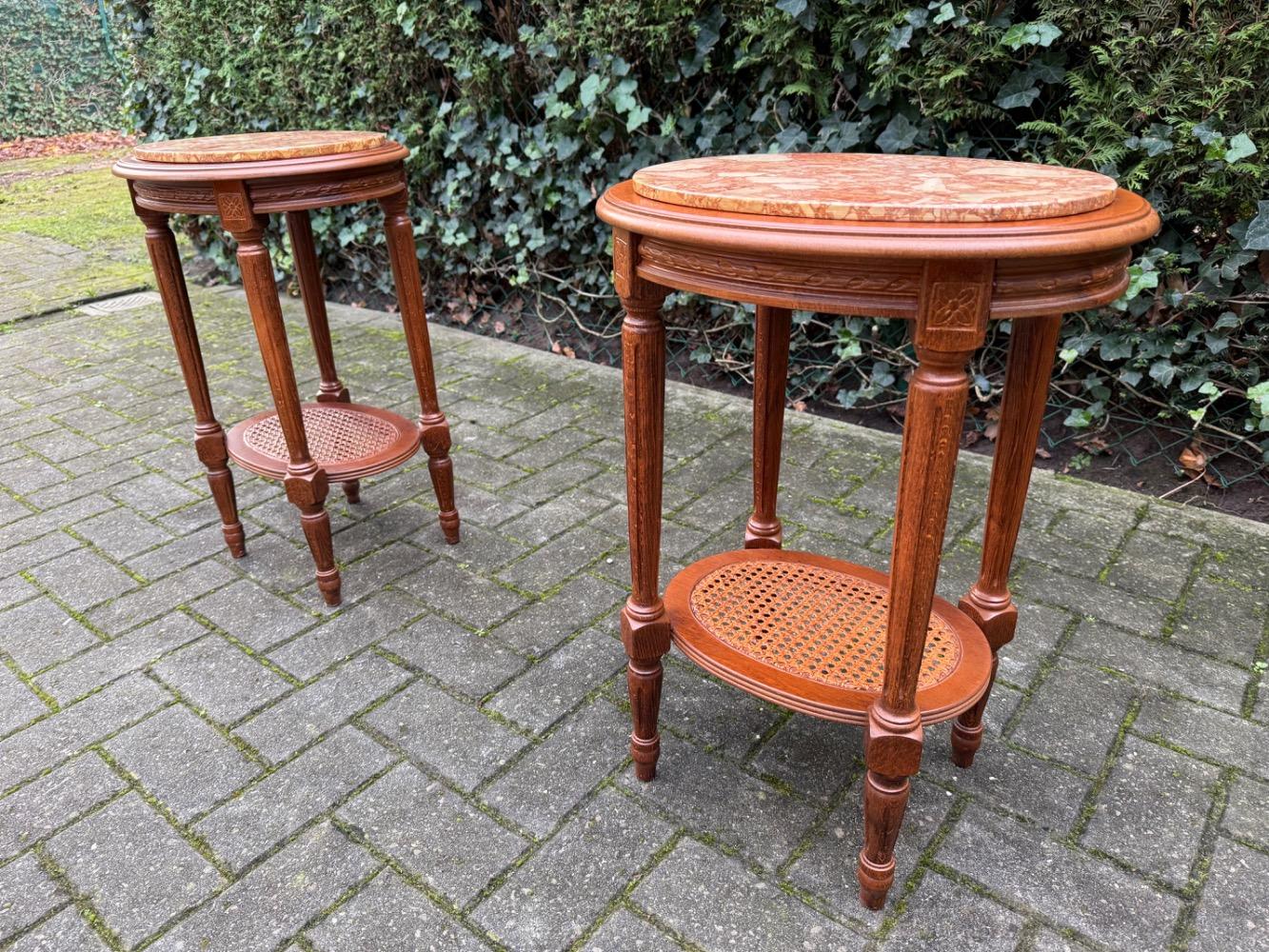 Flemish style Pair of side tables.