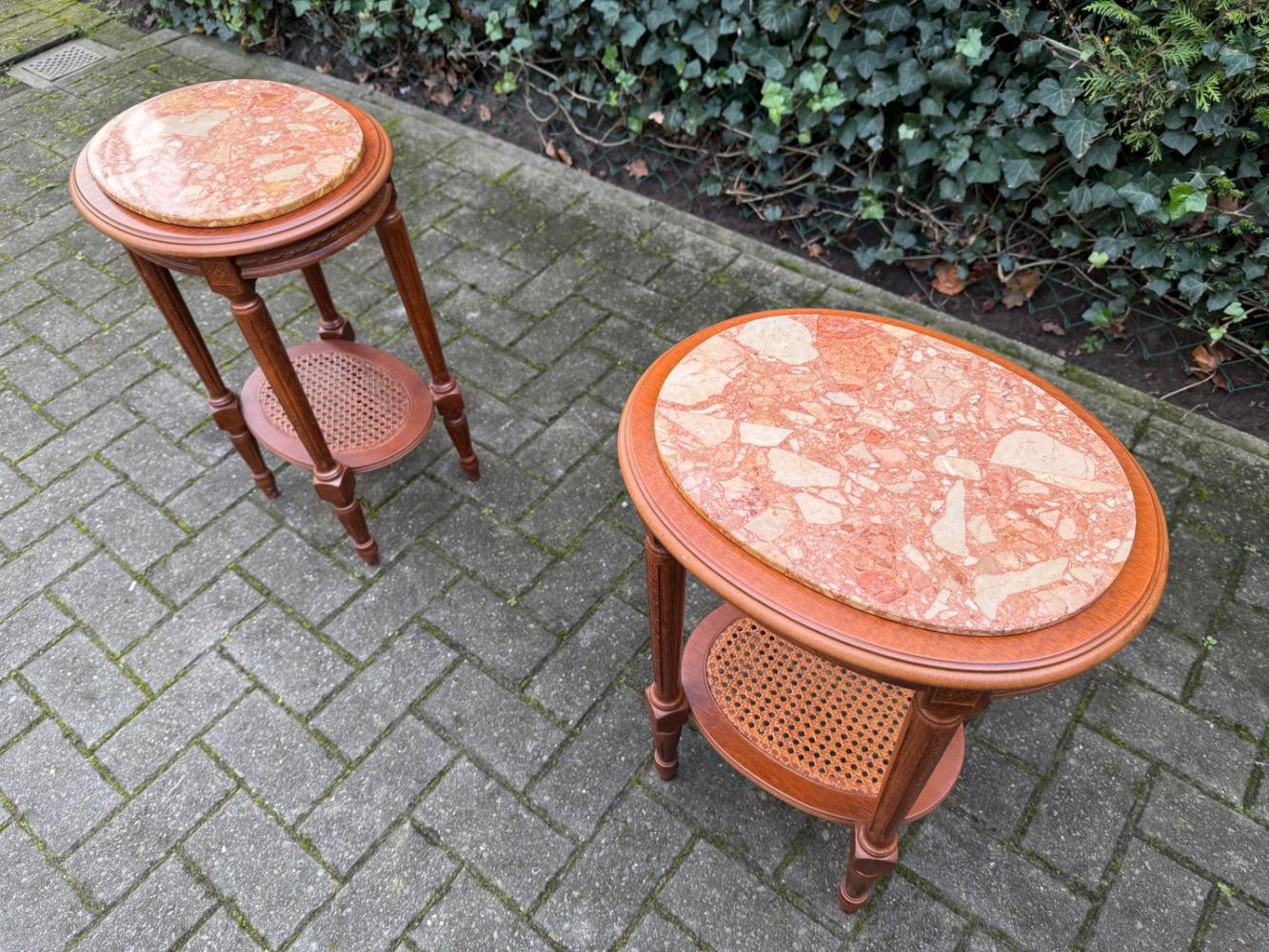 Flemish style Pair of side tables.