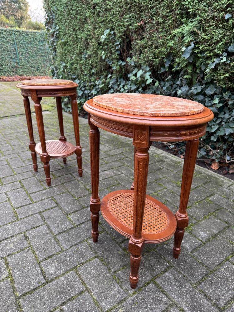 Flemish style Pair of side tables.