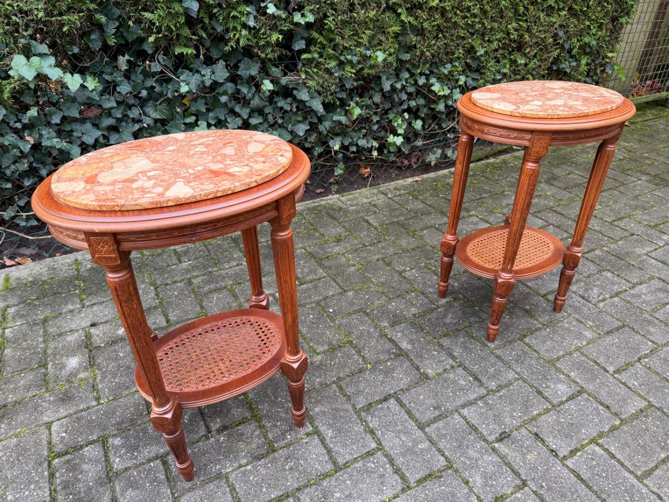 Flemish style Pair of side tables.