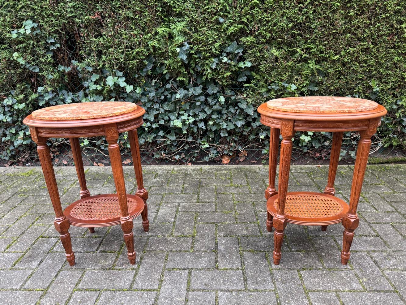 Flemish style Pair of side tables.