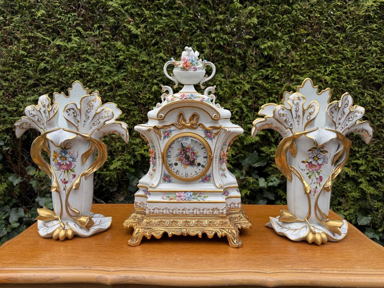 Louis XVI style Clock set