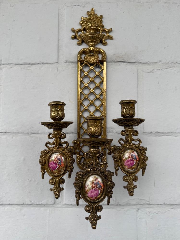 Louis XVI style Pair of wall candle holders.