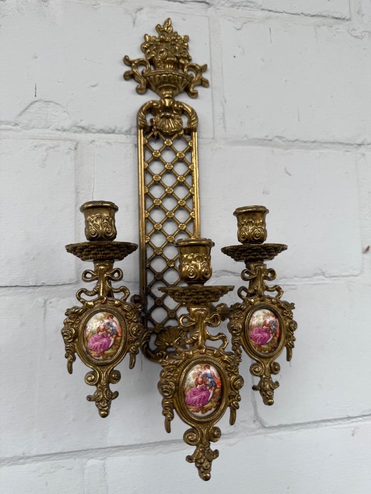 Louis XVI style Pair of wall candle holders.