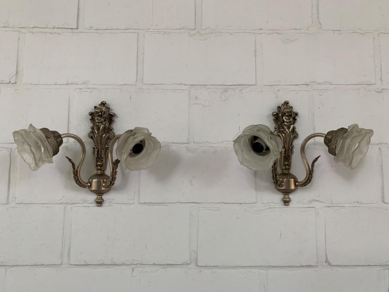 Rococo Pair of wall lights.