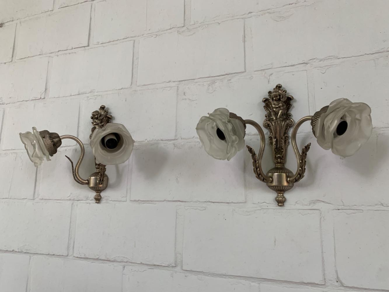 Rococo Pair of wall lights.