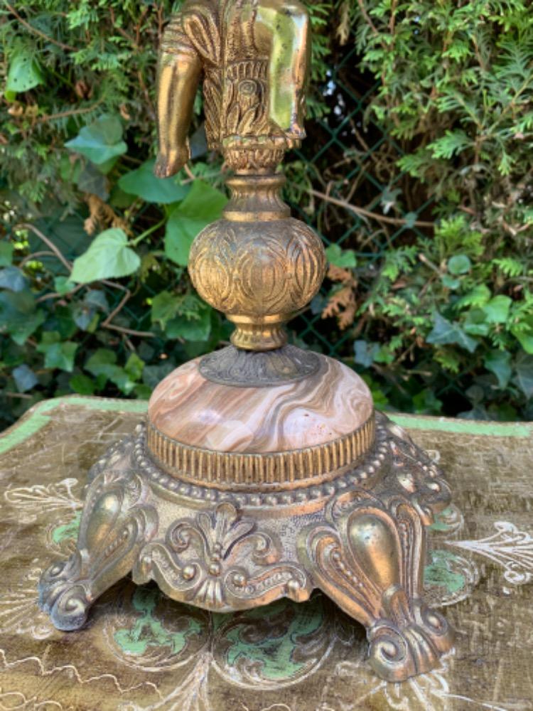 Vintage Antique Brass Victorian Table Lamp Small Rococo Gold